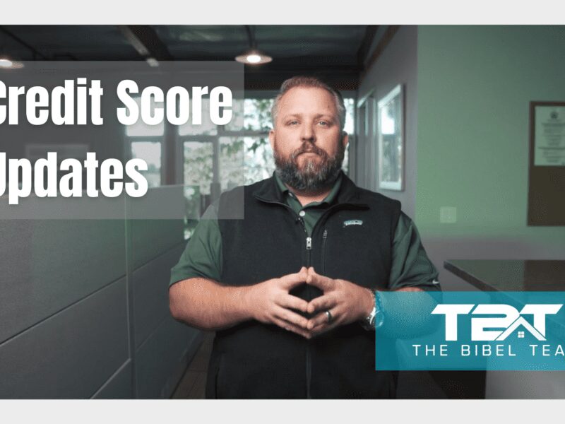 Photo of Eric Bibel with text, Credit Score Updates, and The Bibel Team logo